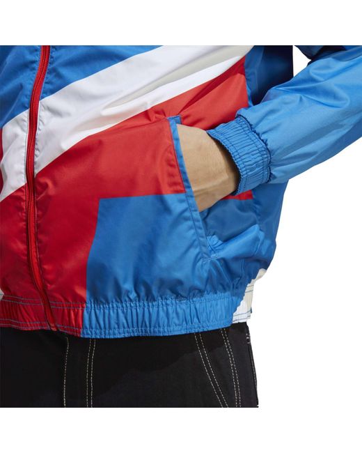 Adidas Blue Reversible Zip-Up Anthem Jacket for men