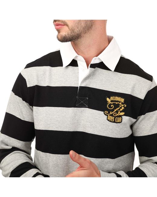 BBCICECREAM Black Striped Rugby Shirt for men