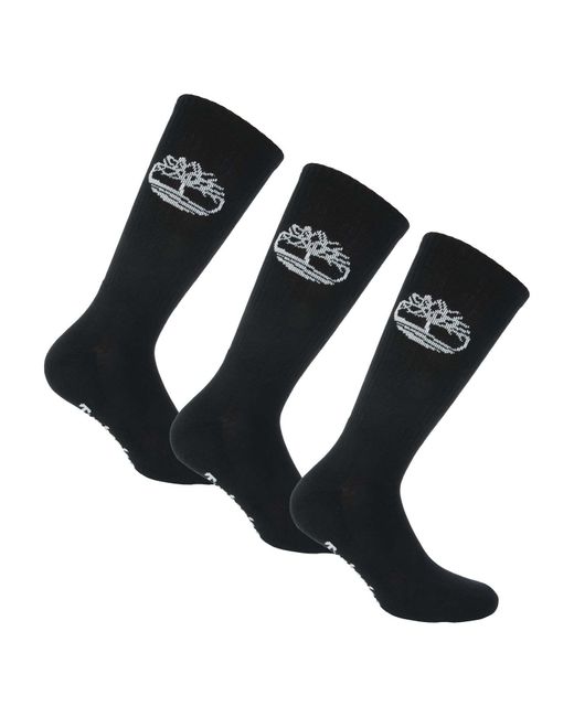 Timberland Black Logo Sport 3 Pack Socks for men