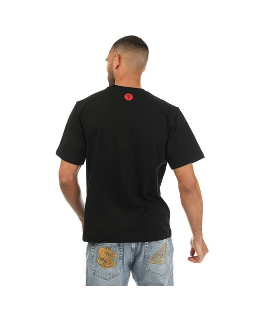 ICECREAM Black Running Dog Cotton T-shirt for men