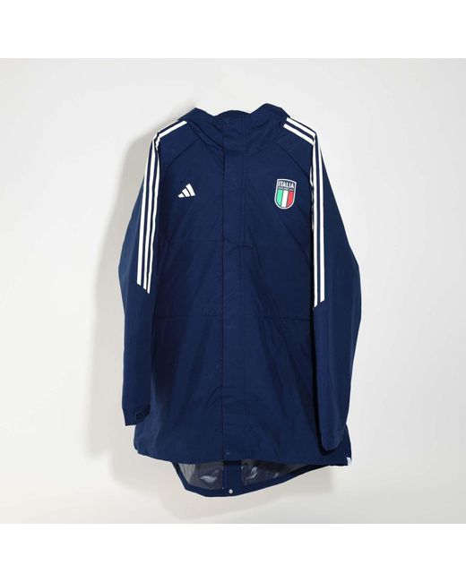 Adidas Blue Italy Condivo 23 Stadium Parka Jacket for men