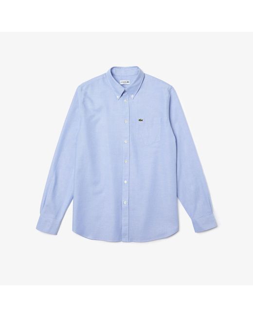 Lacoste Blue Regular Fit Oxford Cotton Shirt for men