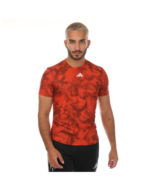 Adidas Red Tennis Paris Heat Rdy T-shirt for men