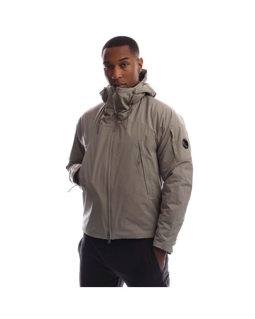 C P Company Gray Pro-Tek Hooded Padded Jacket for men