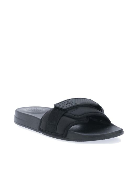 Fitflop Blue Iqushion Adjustable Pool Slide Sandals