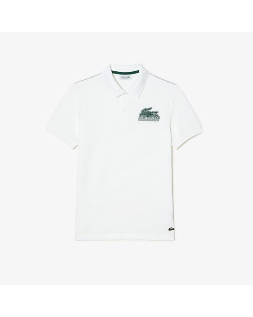 Lacoste White Cotton Mini-pique Polo Shirt for men