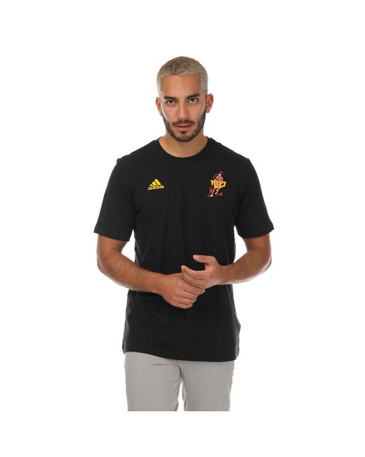 Adidas Black Salah Icon Graphic T-shirt for men