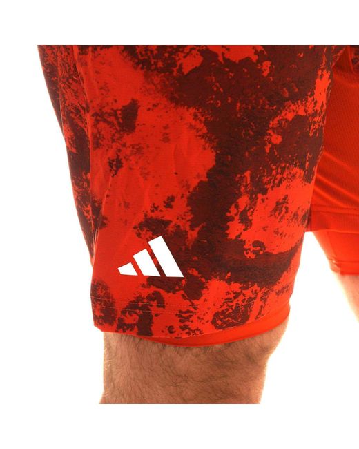Adidas Red Tennis Paris Heat Rdy Shorts for men