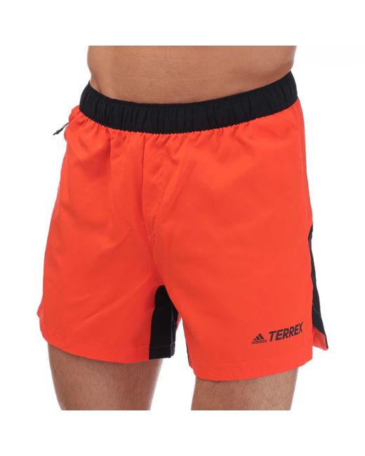 Adidas Orange Trail Shorts for men