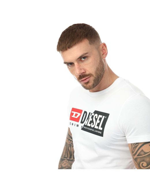 DIESEL White T-diego Cuty Maglietta T-shirt for men