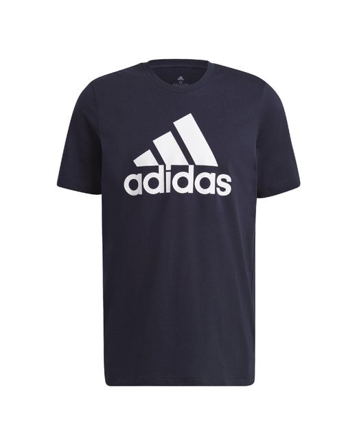 Adidas Blue Essentials Big Logo T-Shirt for men
