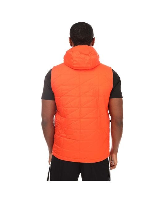 Adidas Orange Synthetic Insulated Gilet for men