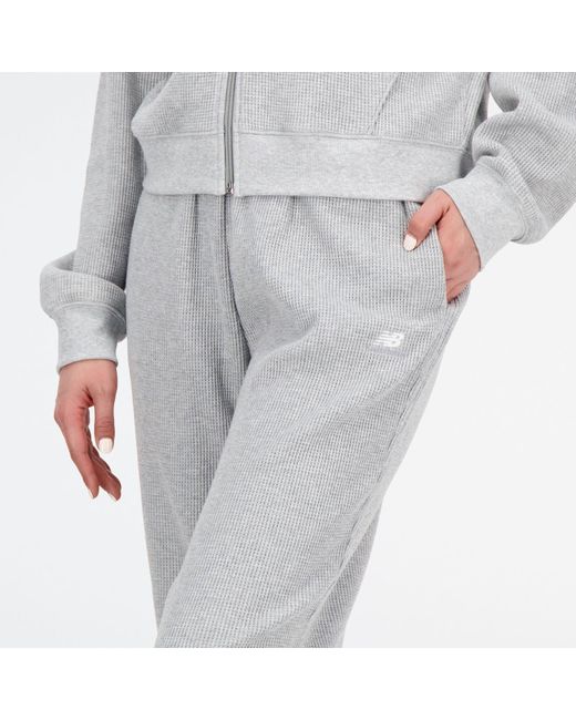 New Balance Gray Athletics Fashion Set Pant In Grey Cotton