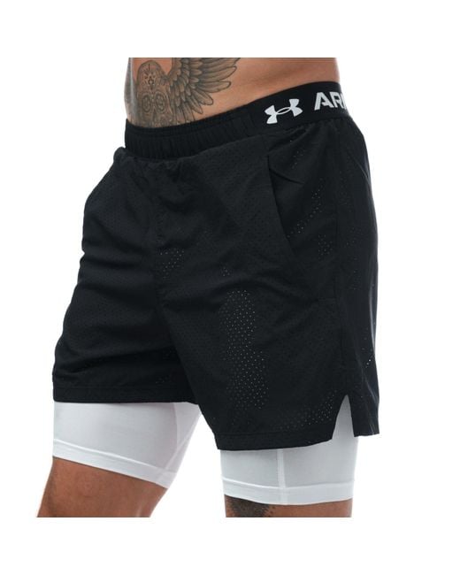 Under Armour Black Ua Vanish Woven 2-in-1 Vent Shorts for men