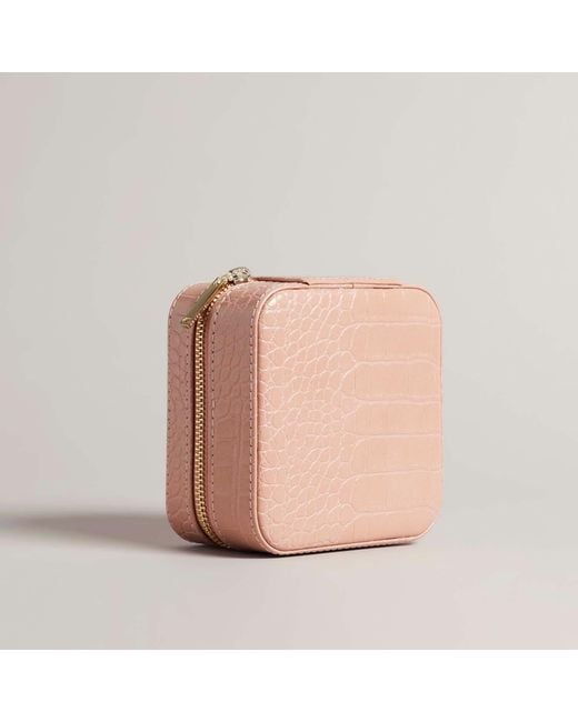 Ted Baker Pink Hazelli Croc Effect Jewellery Case