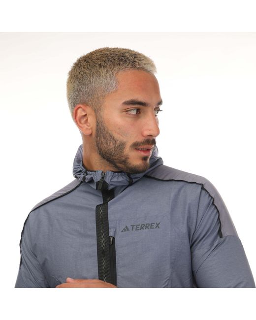 Adidas Blue Agravic Trailrunning Windbreaker Jacket