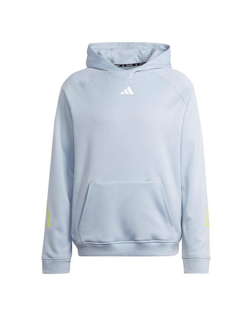 Adidas Blue Train Icons 3-stripes Training Hoody for men