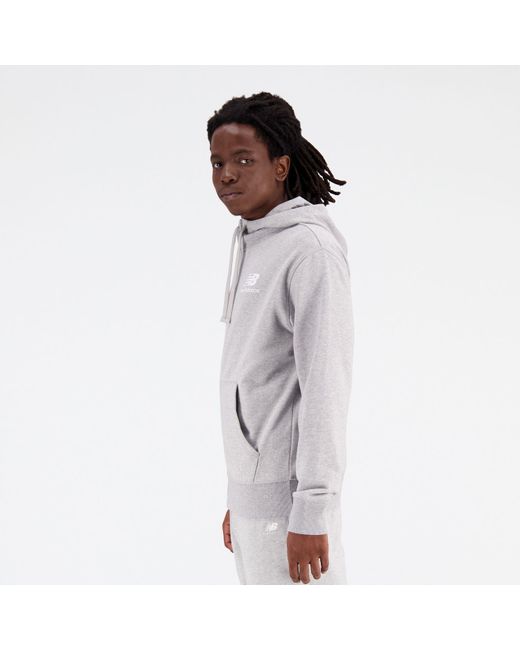New Balance White Essentials Stacked Logo French Terry Jacket for men