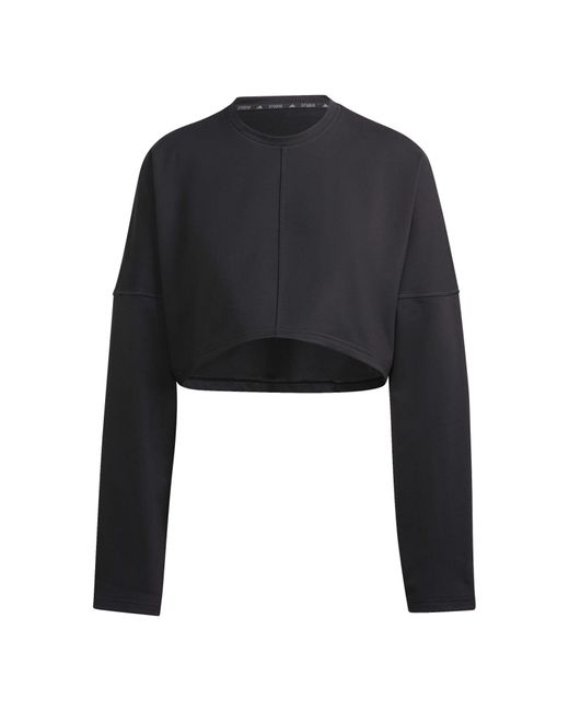 Adidas Black Yoga Studio Crop Sweatshirt