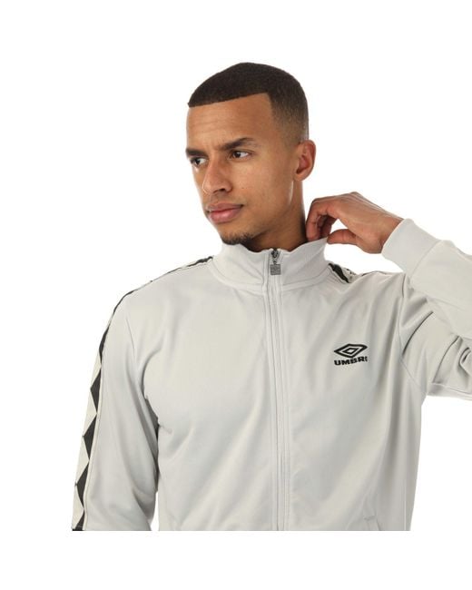 Umbro Gray Diamond Taped Tricot Track Top for men