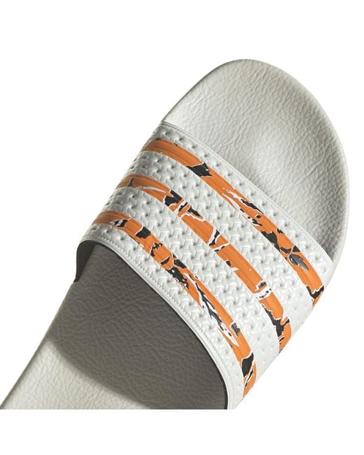 Adidas Originals White Adilette Sliders for men