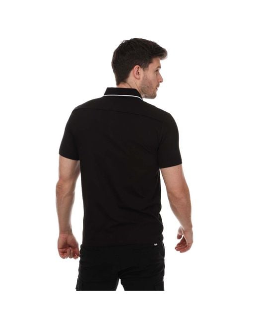 Armani Black Essential Tipped Collar Polo Shirt for men