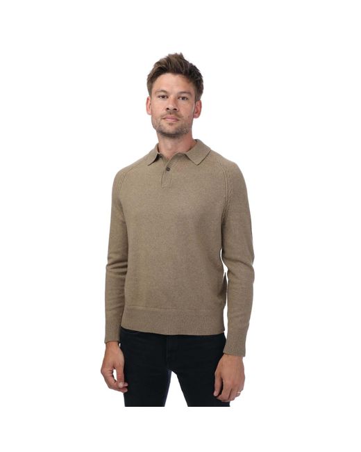 Ted Baker Brown Karolt Cashmere Cable Textured Polo for men