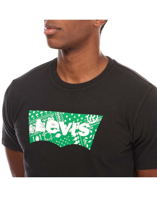Levi's Green Graphic Crew Neck T-shirt for men