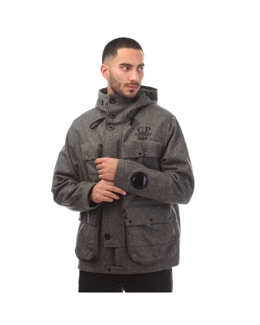 C P Company Gray Shetland Twill Mille Jacket for men