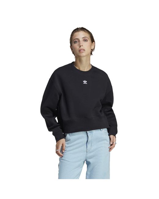 Black adidas crewneck sweatshirt sale