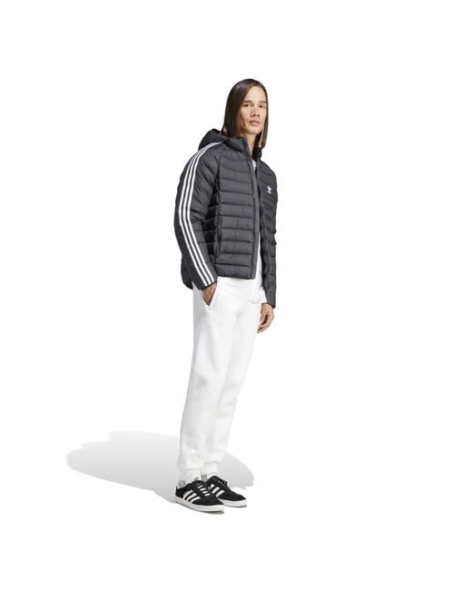 Adidas Originals Gray Padded Hooded Puffer Jacket for men