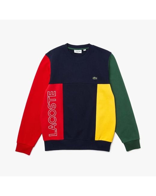 Lacoste Blue Colourblock Crewneck Sweatshirt for men