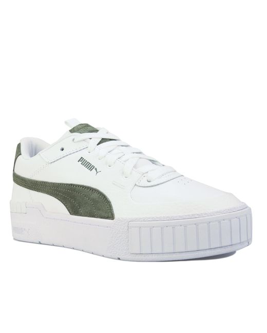 Puma Women's Cali Sport Top Warm Up White/Thyme-Marshmallow - 373436-04 |  Sneaker District