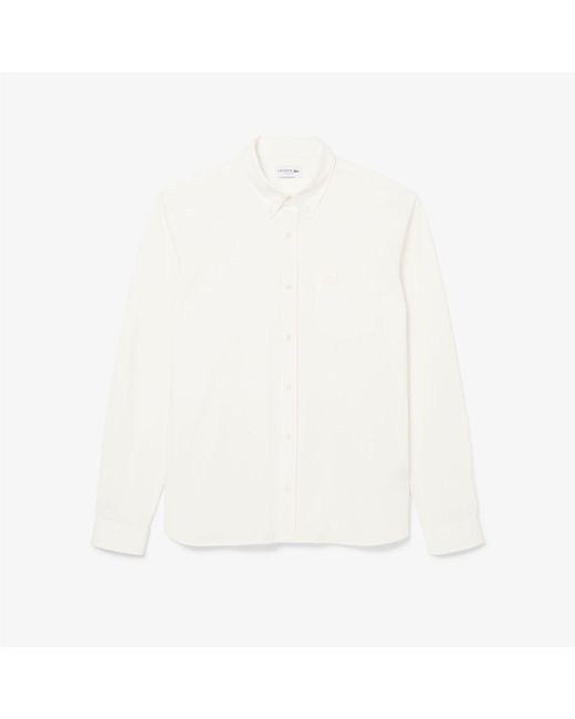 Lacoste White Regular-Fit Cotton Jersey Shirt for men