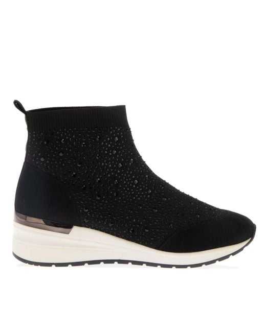 Dune Black Eris Diamante Sock Trainers