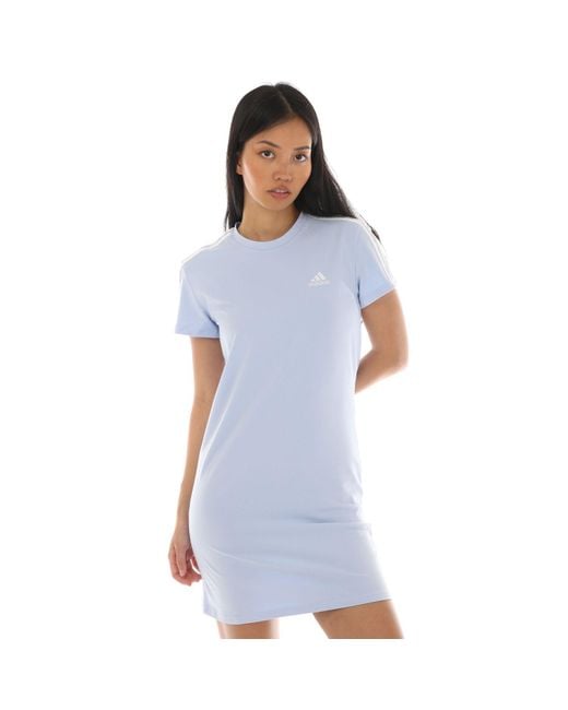 Adidas Blue Essentials 3-stripes T-shirt Dress