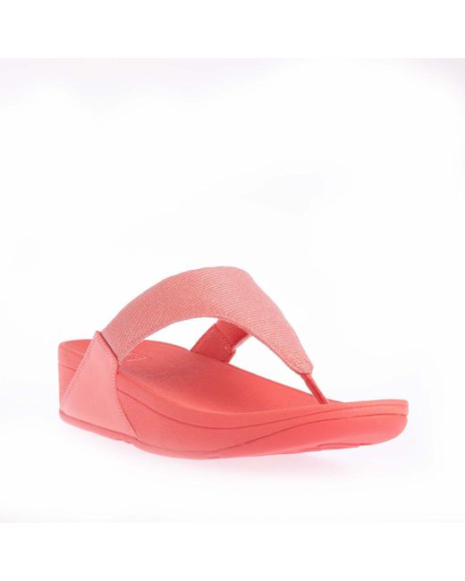 Fitflop Pink Womenss Fit Flop Lulu Shimmerlux Toe-Post Sandals