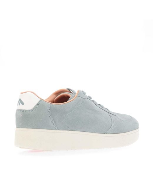 Fitflop Blue Rally Suede-mix Panel Trainers