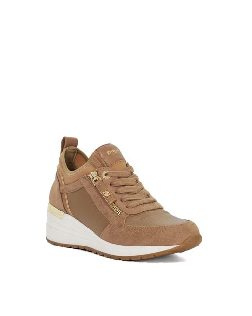 Dune Brown Eilisia Wedge Trainers