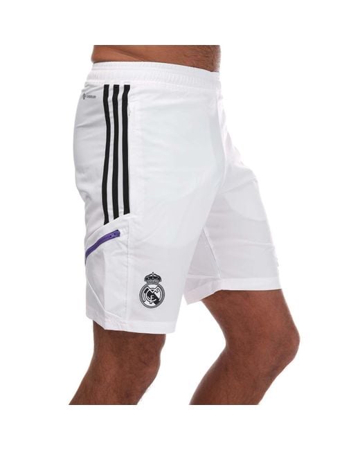Adidas White Real Madrid 2022/23 Home Shorts for men