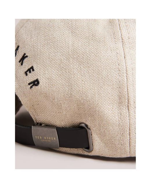 Ted Baker Natural Briann Linen Baseball Cap for men