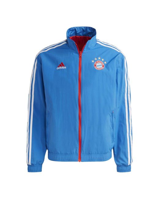 Adidas Blue Reversible Zip-Up Anthem Jacket for men