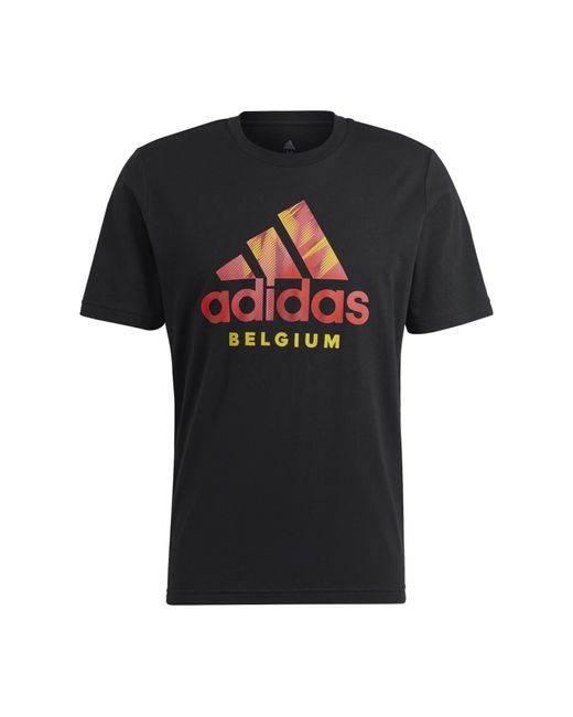 Adidas Black Belgium Graphic T-shirt for men