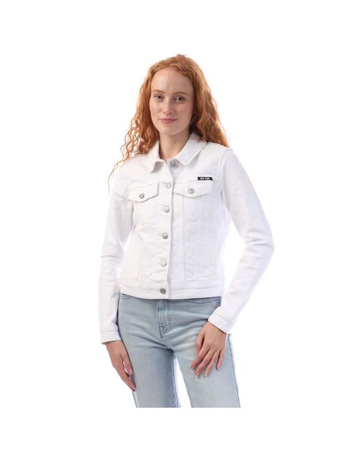 DKNY White Denim Trucker Jacket