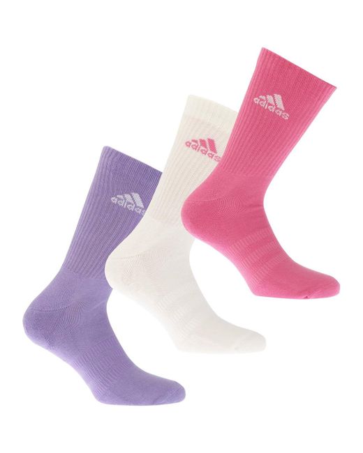 Adidas Purple 3 Pack High Socks for men