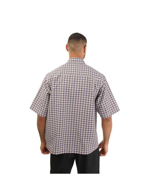 WOOD WOOD Gray Kayden Short Sleeve Checked Shirt for men