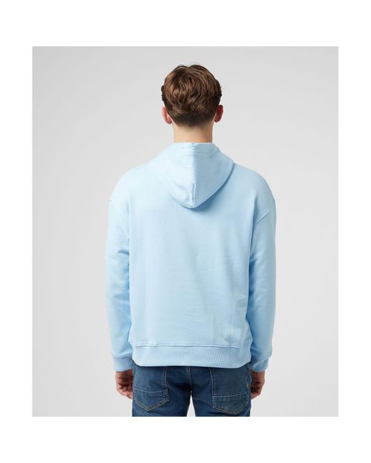 Scotch & Soda Blue Text Logo Pullover Hoodie for men