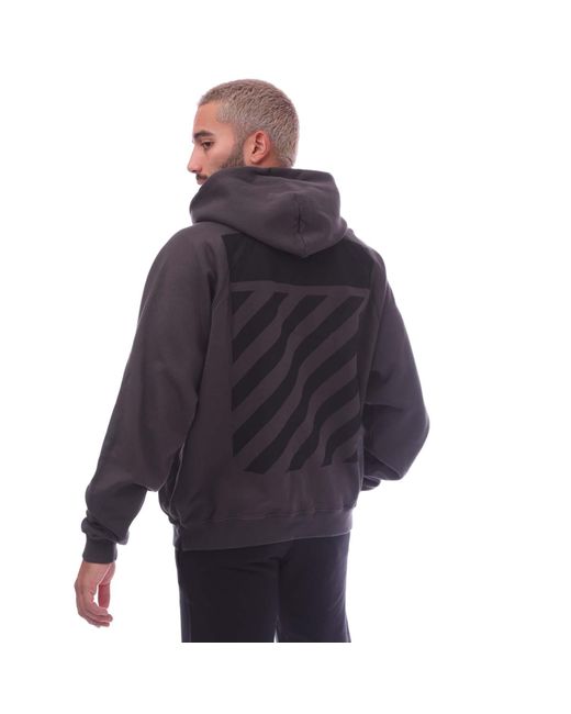 Off-White c/o Virgil Abloh Gray Diagonal Tab Vintage Raglan Skate Hoodie for men