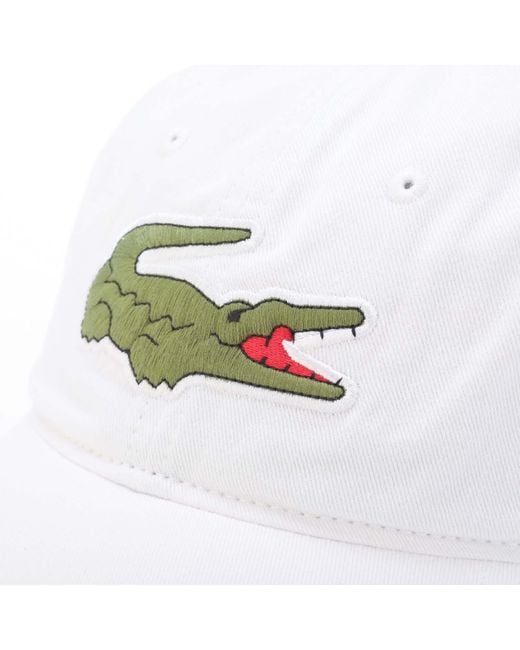 Lacoste White Garbardine Logo Cap for men