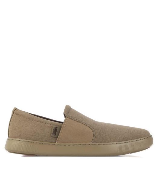 Fitflop Natural Collins Soft Canvas Slip On Loafers for men